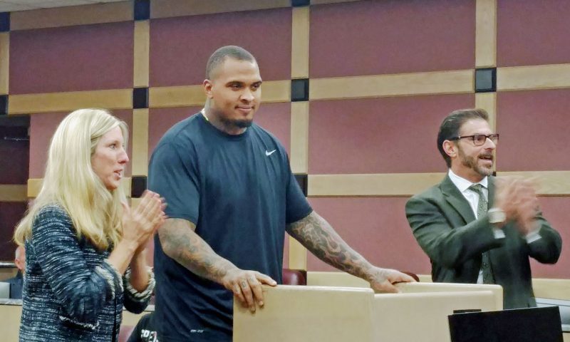 Miami Dolphins Player Mike Pouncey Visits Courthouse
