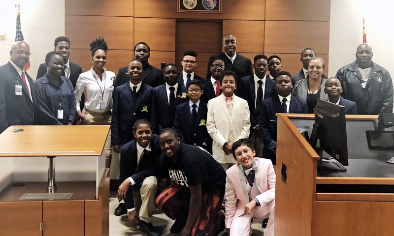 Piney Grove Boys Academy Holds Mock Trial with Judge Frink