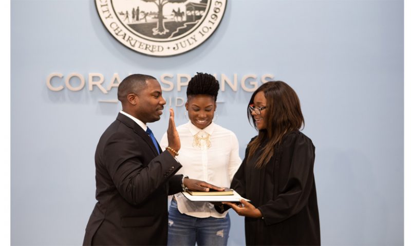 Judge Barner Swears in First Black Commissioner in Coral Springs