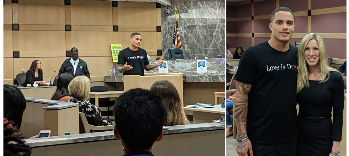 Kenny Stills Visits Central Courthouse for “Dolphin Day”
