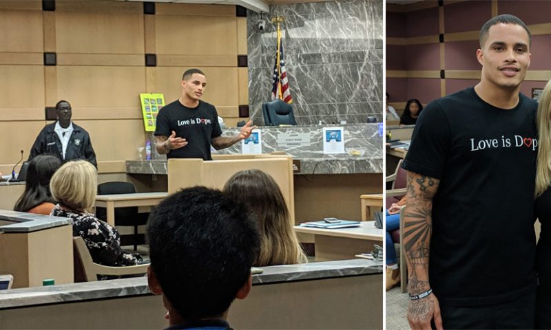 Kenny Stills Visits Central Courthouse for “Dolphin Day”