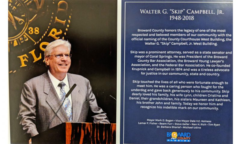 New West Tower Named After Walter G. “Skip” Campbell, Jr.