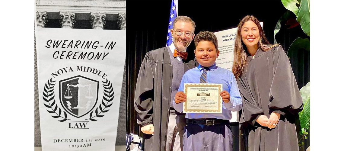 Judges “Swear In” Nova Middle School Law Students