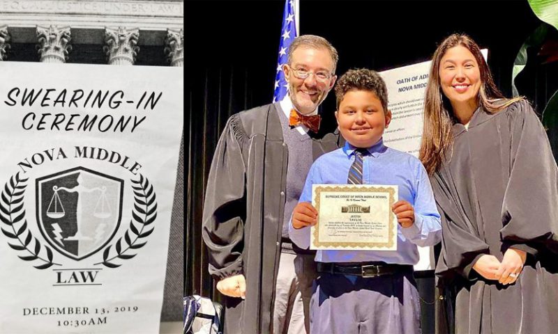 Judges “Swear In” Nova Middle School Law Students