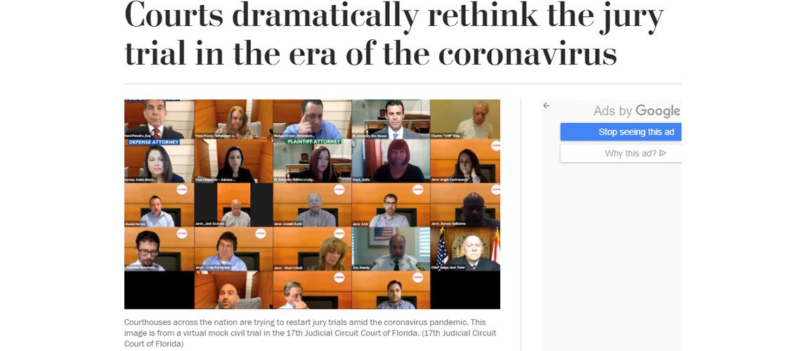 17th Circuit’s Mock Jury Trial Zoom Image Featured in Washington Post Article