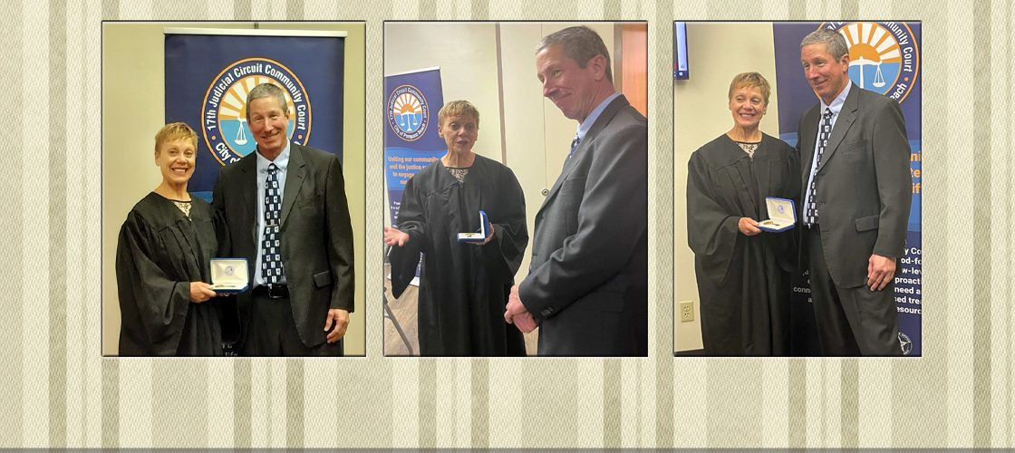 Judge Benson Receives the Key to the City