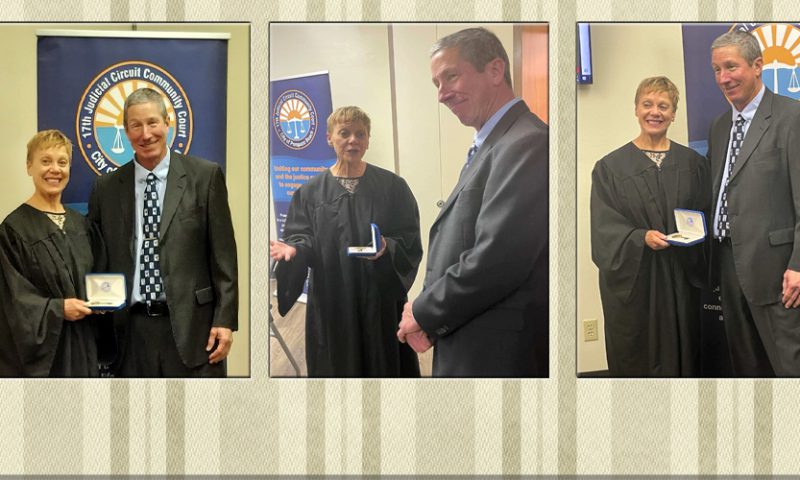 Judge Benson Receives the Key to the City