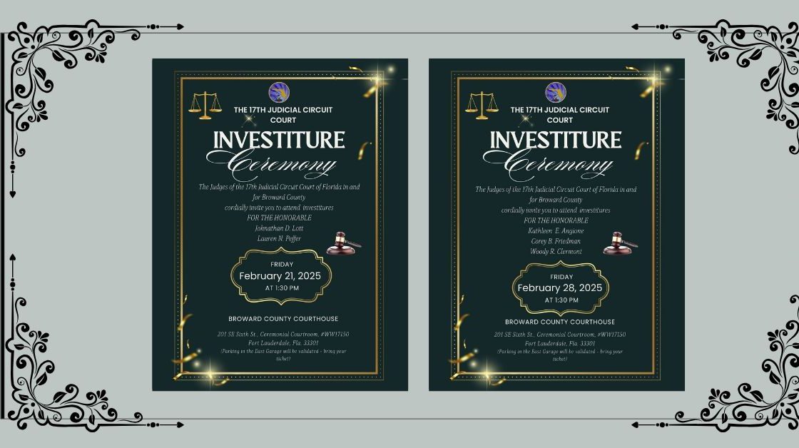 Mark Your Calendars: Investiture Ceremonies for New Judges on Feb. 21st & Feb. 28th