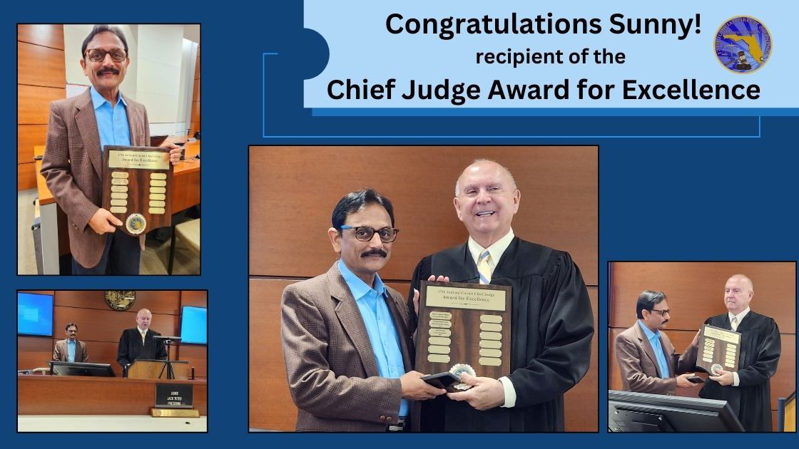 And the Chief Judge Award for Excellence Goes to …. Sunny!! Congratulations!