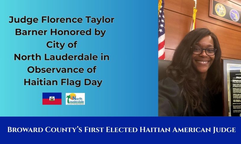 City of North Lauderdale Honors Judge Barner in Observance of Haitian Flag Day