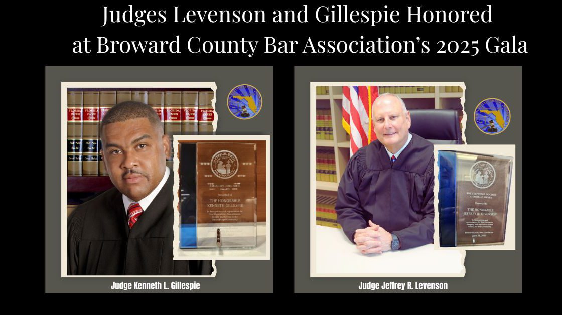 Judges Levenson and Gillespie Recognized at BCBA Gala for their Dedicated Service