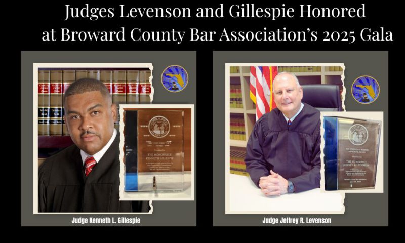Judges Levenson and Gillespie Recognized at BCBA Gala for their Dedicated Service