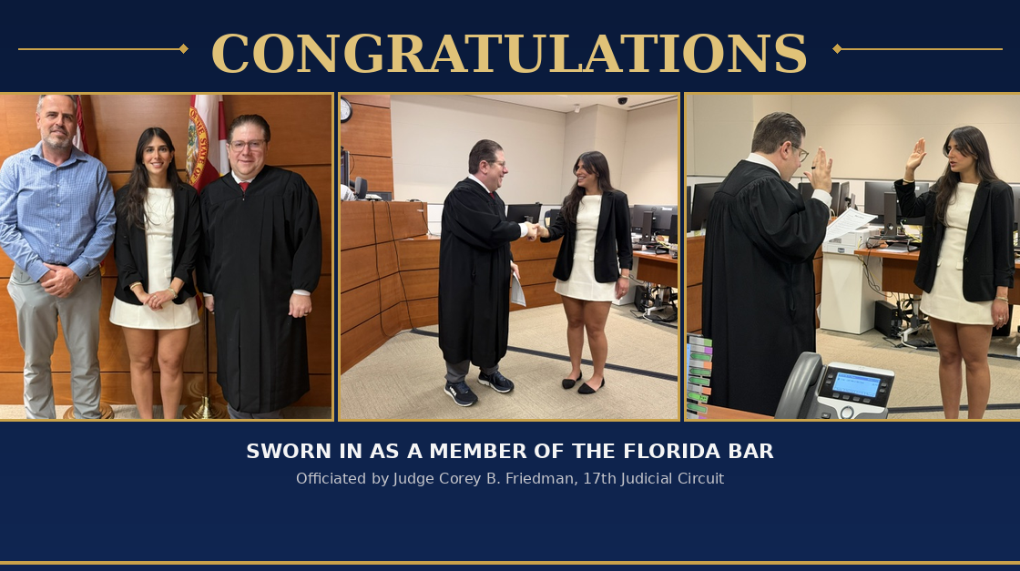 Welcoming a New Attorney to the Florida Bar