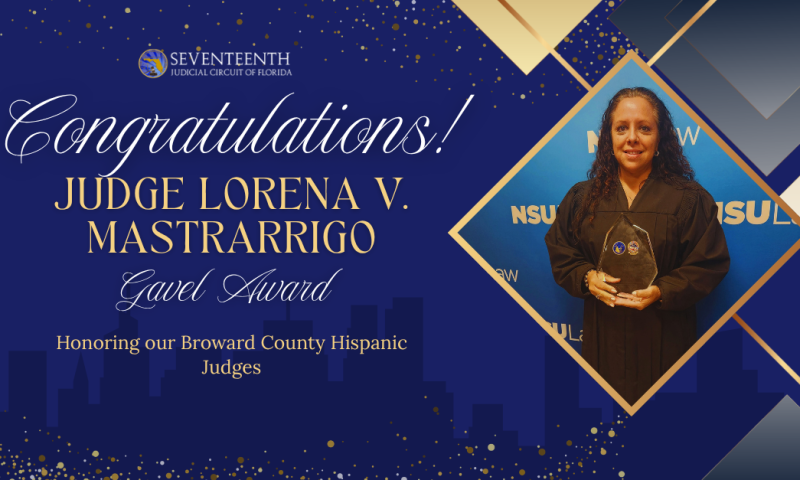 Congratulations to Judge Lorena V. Mastrarrigo, recipient of the Gavel Award!
